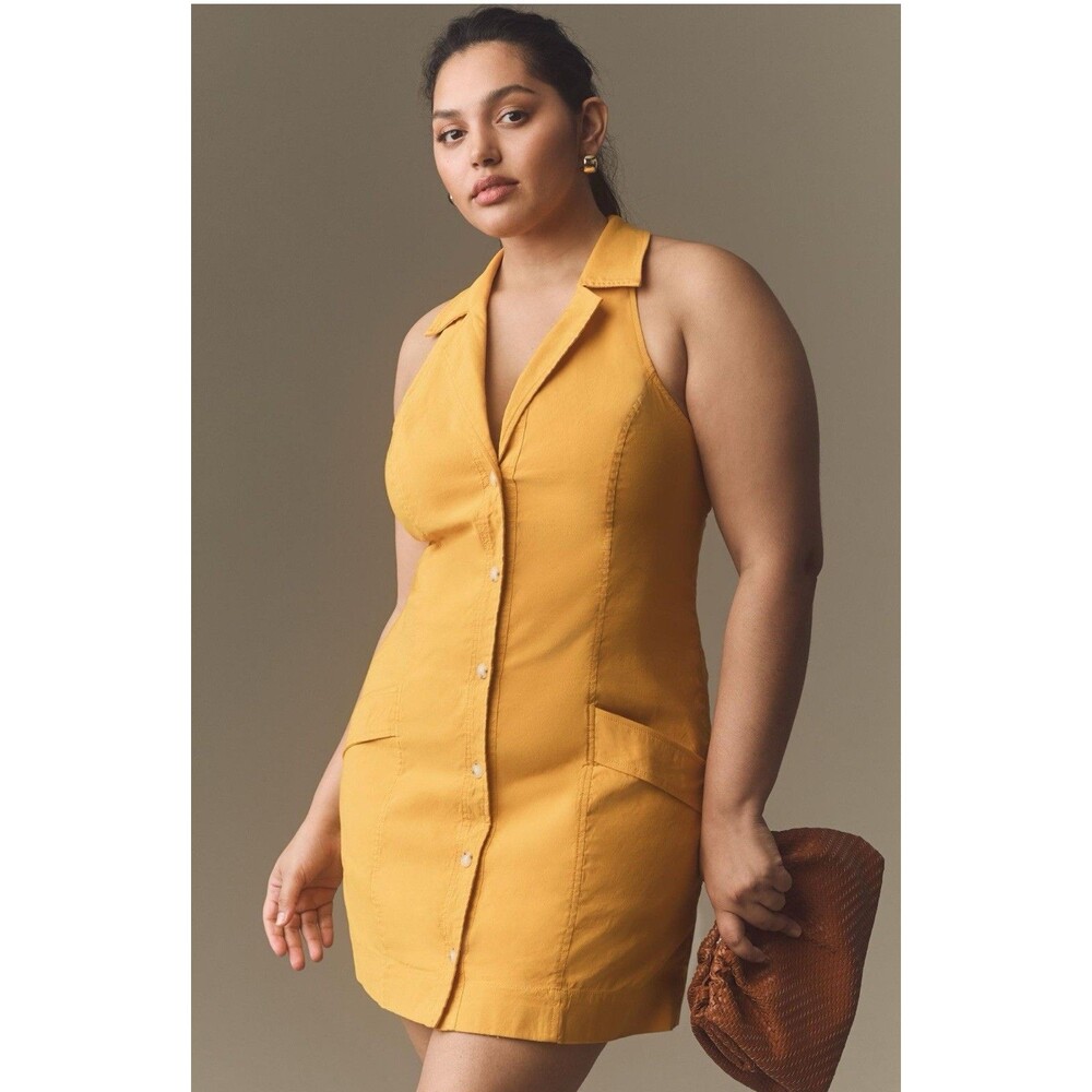 Anthropologie Maeve Mini Dress Mango Amelia Collared Vacay Retro Size XS P NWT